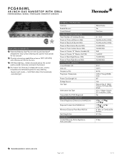 Thermador PCG486WL Product Spec Sheet