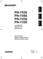 Sharp PN-Y436 PN-Y326 | PN-Y436 | PN-Y496 | PN-Y556 Quick Start Guide