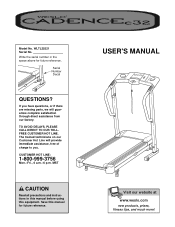 Weslo Cadence C32 Treadmill English Manual