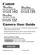 Canon PowerShot ELPH 115 IS Manual