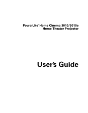 Epson PowerLite Home Cinema 3010 User's Guide