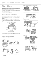Epson SureColor T5475 Start Here - Installation Guide