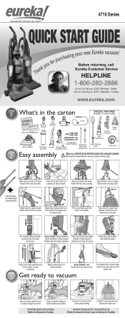 Eureka UprightsLightSpeed4700D Quick Start Guide
