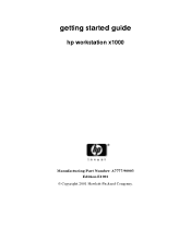 HP Workstation x1000 hp workstation x1000 - getting started guide (English)