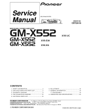 Pioneer GM-X552 Service Manual