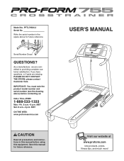 ProForm 755 Crosstrainer Treadmill English Manual