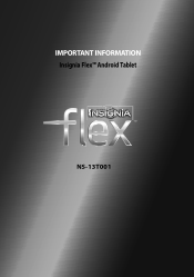Insignia NS-13T001 Important Information (English)