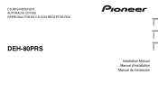 Pioneer DEH-80PRS Installation Manual