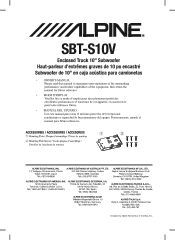 Alpine SBT-S10V Owners Manual