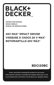 Black & Decker BDCI20BC Instruction Manual