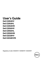 Dell E1916HM Users Guide