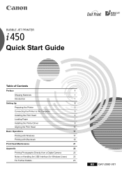 Canon I450 i450 Quick Start Guide