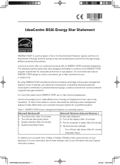 Lenovo B520 Lenovo IdeaCentre B520 Energy Star Statement V1.0