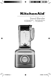 KitchenAid KSB4028DR Owners Manual