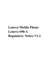 Lenovo S90-A Lenovo S90-A Regulatory Notice