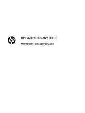 HP Pavilion 14-v200 Pavilion 14 Notebook PC Maintenance and Service Guide 1
