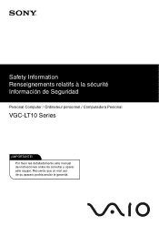 Sony VGC-LT16E Safety Information