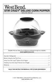 WestBend 82310R Instruction Manual