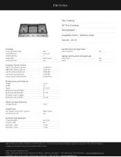 Electrolux ECCG3668AS Product Specifications Sheet English