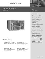 Frigidaire FRA054XT7 Product Specifications Sheet (English)