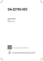 Gigabyte GA-Z270X-UD3 Users Manual