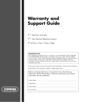 Compaq Presario SR1000 Warranty and Support Guide: In Home