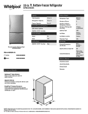 Whirlpool WRB329DMB Specification Sheet