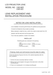 Sanyo LNSS01 Owners Manual