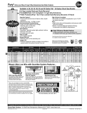 Rheem Fury Gas Series Specifications