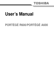 Toshiba Portege R600 PPR61C-VH309C Users Manual Canada; English