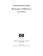 HP Integrity rx7620 Site Preparation Guide, Fourth Editon - HP Integrity rx7620 Server