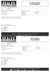 Sealey ML9230V Declaration of Conformity