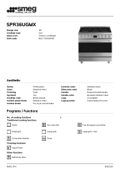Smeg SPR36UGMX Product sheet