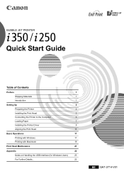 Canon i250 i350 Quick Start Guide