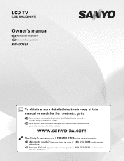 Sanyo FW40D48F Owners Manual