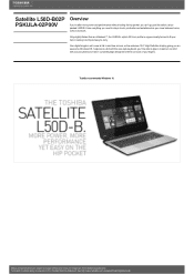 Toshiba Satellite L50 PSKULA-02P00V Detailed Specs for Satellite L50 PSKULA-02P00V AU/NZ; English