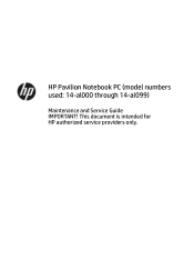 HP Pavilion 14-al000 Maintenance and Service Guide