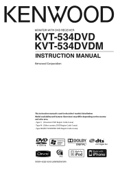 Kenwood KVT-534DVDM User Manual