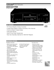 Sony SCD-XA777ES Marketing Specifications