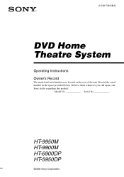 Sony HT-9950M HT5950DP Instructions  (entire HT system)