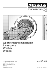Miele W 3039 i Operating and installation manual