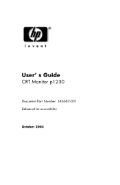HP P1230 CRT Monitor p1230 - User's Guide - Enhanced for Accessibility