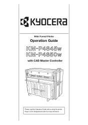 Kyocera KM-P4845w KM-P4845W/P4850W Operation Guide with Cad Master Controller Rev-4.1
