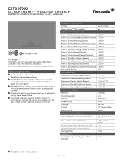 Thermador CIT367XG Product Spec Sheet