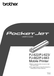 Brother International PJ623 PocketJet 6 Plus User Guide