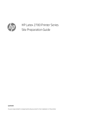 HP Latex 2700 Site Preparation Guide