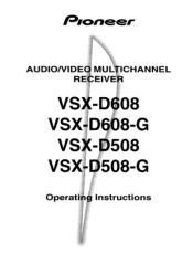 Pioneer VSX-D508 Owner's Manual