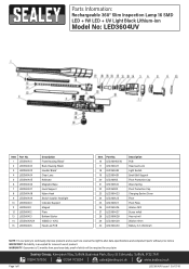 Sealey LED3604UV Parts Diagram