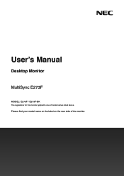 Sharp E273F-BK User Manual