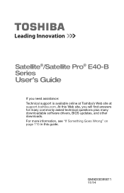 Toshiba Satellite E45T Satellite E40-B Series Windows 8.1 User's Guide